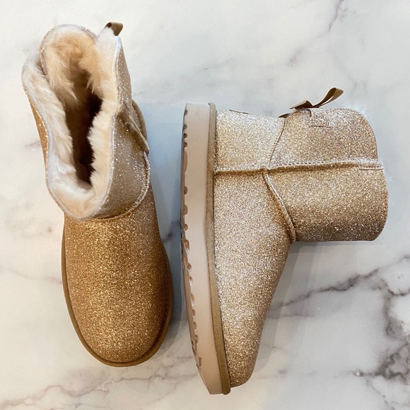 UGG Mini Bailey Bow II Sparkle Glitter Ankle Boot - Picture 9 of 15